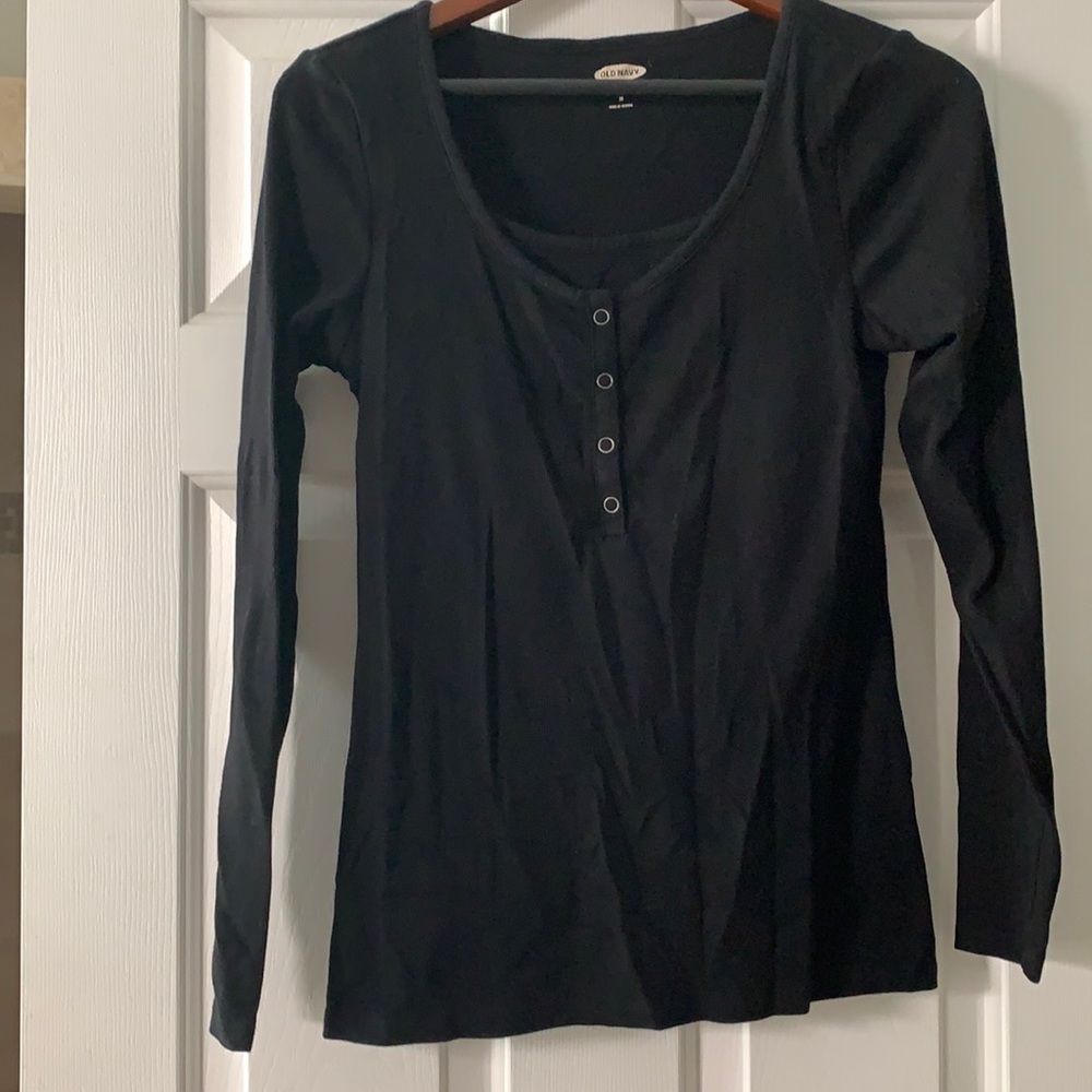 Black maternity fitted long sleeve